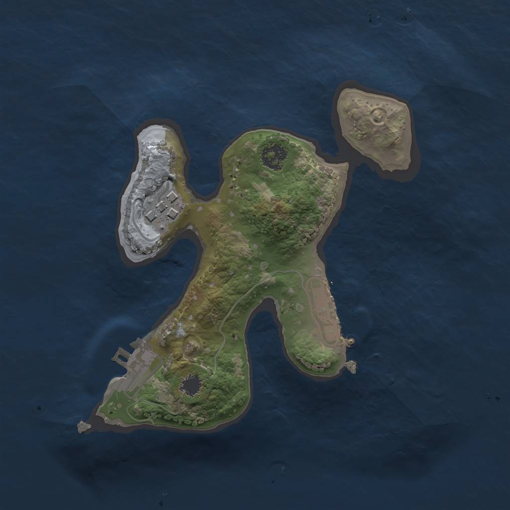 Rust Map: Procedural Map, Size: 2000, Seed: 1814562116, 6 Monuments