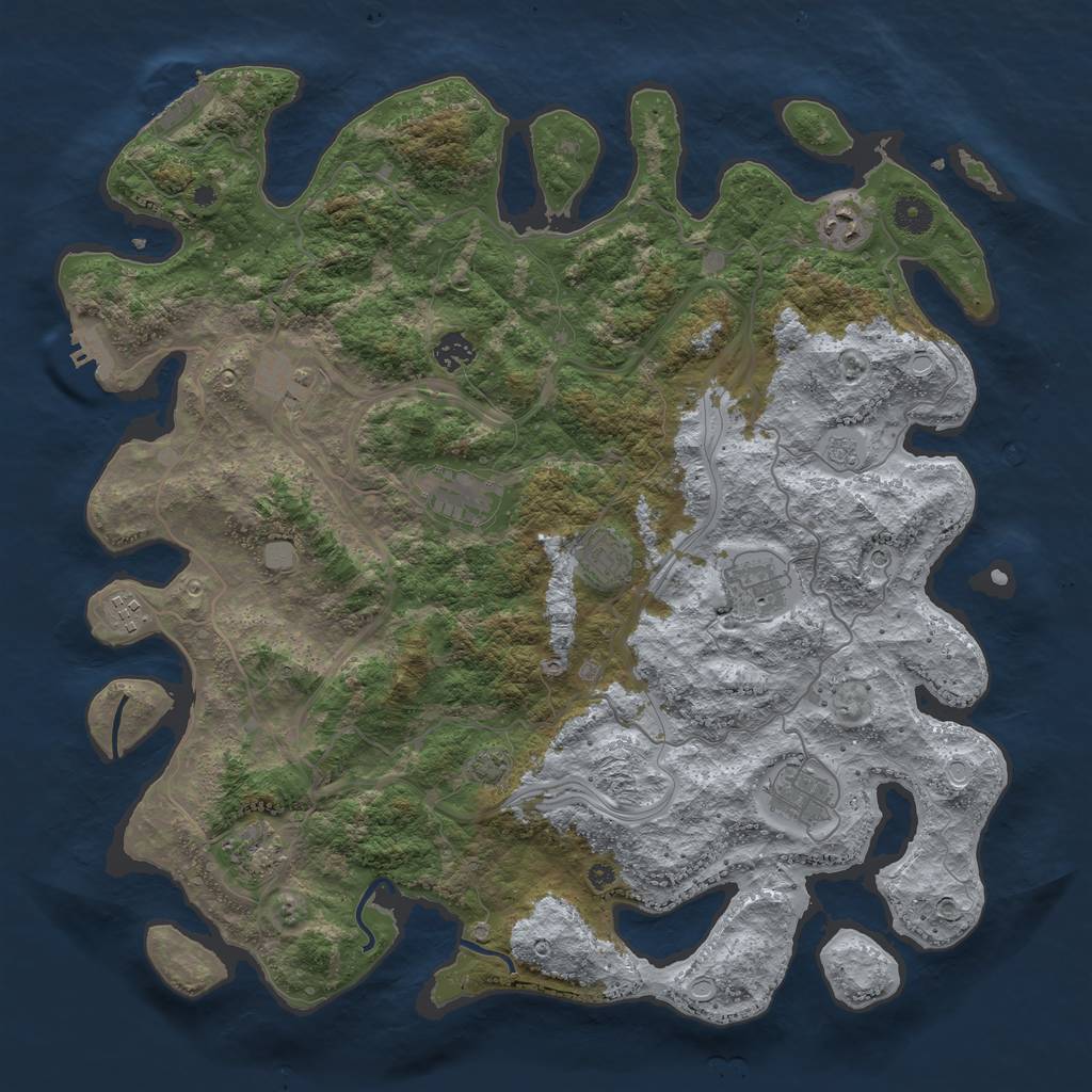 Rust Map: Procedural Map, Size: 4250, Seed: 998040, 17 Monuments