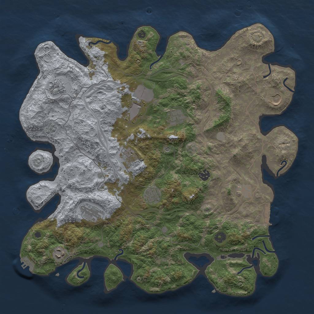 Rust Map: Procedural Map, Size: 4250, Seed: 482714775, 19 Monuments