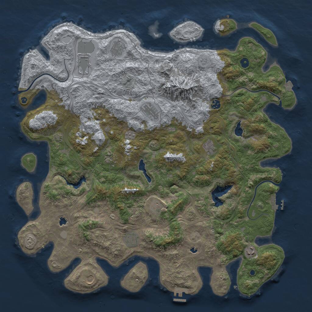 Rust Map: Procedural Map, Size: 5000, Seed: 8879057, 17 Monuments