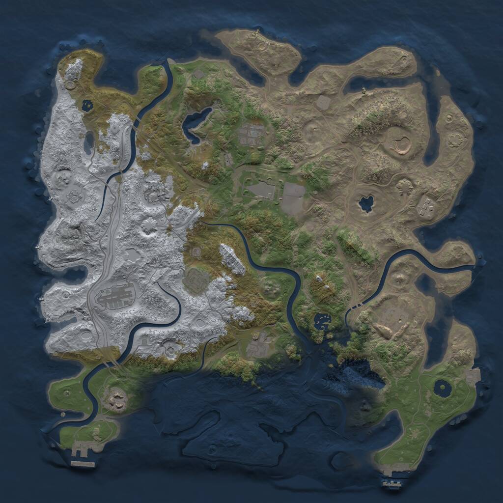 Rust Map: Procedural Map, Size: 4250, Seed: 930045598, 17 Monuments