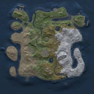 Thumbnail Rust Map: Procedural Map, Size: 3000, Seed: 45101988, 9 Monuments