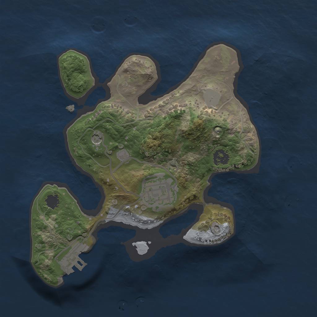 Rust Map: Procedural Map, Size: 2000, Seed: 261964461, 6 Monuments