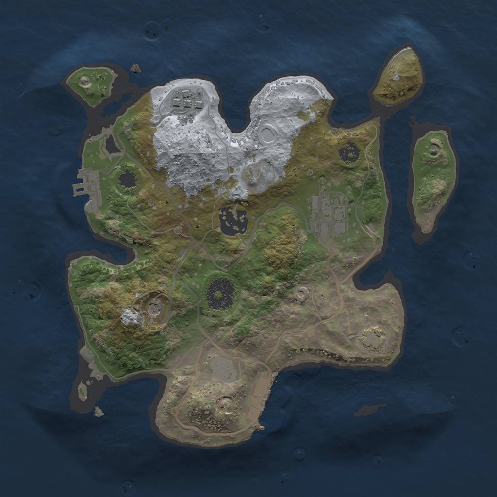 Rust Map: Procedural Map, Size: 2500, Seed: 128459013, 10 Monuments