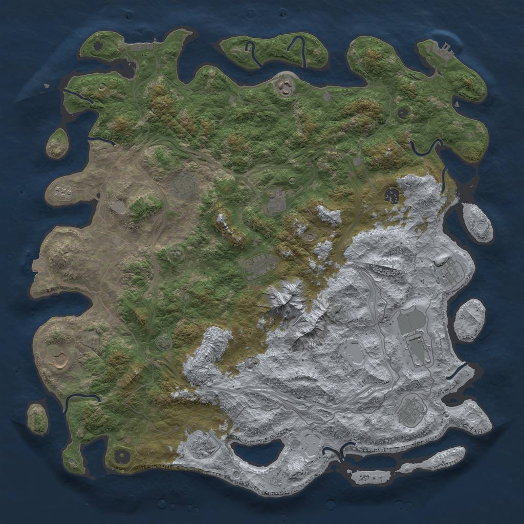 Rust Map: Procedural Map, Size: 5000, Seed: 1478544, 19 Monuments