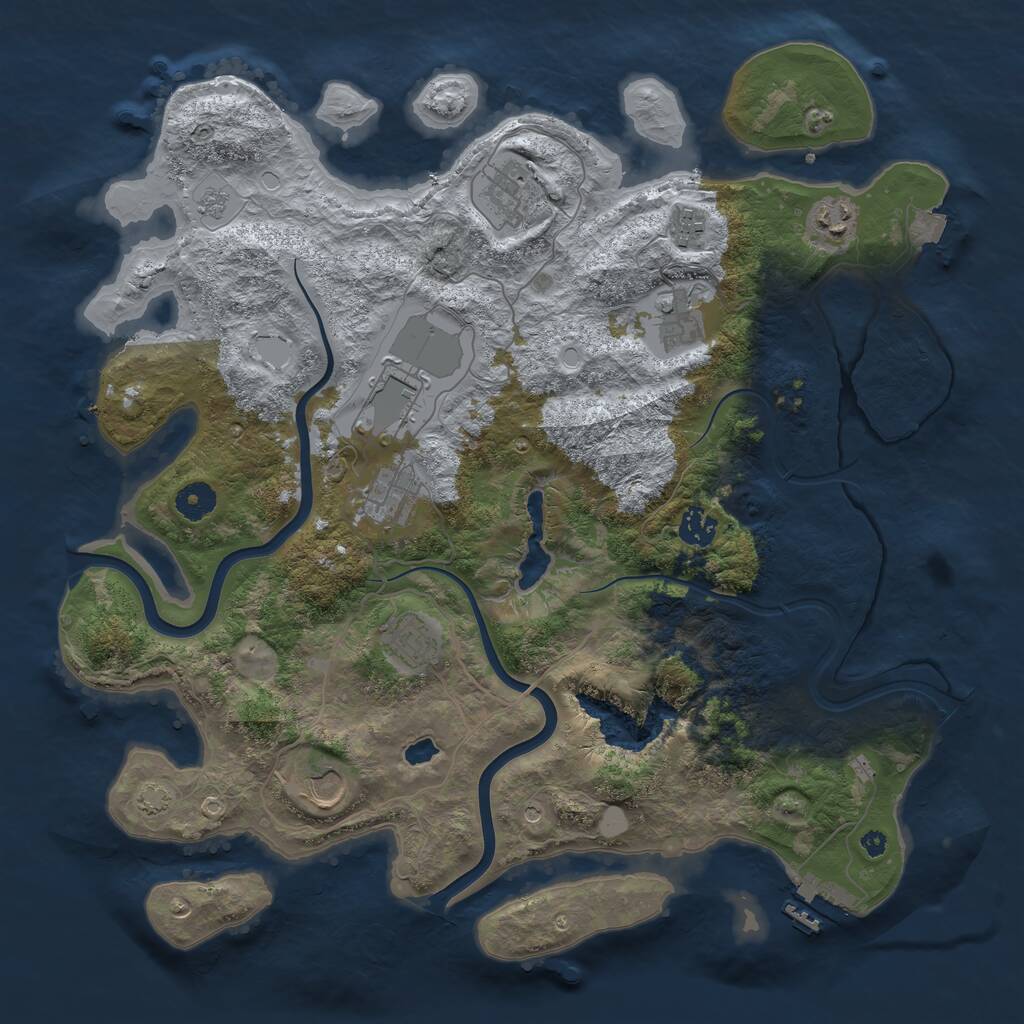 Rust Map: Procedural Map, Size: 4000, Seed: 222395422, 14 Monuments