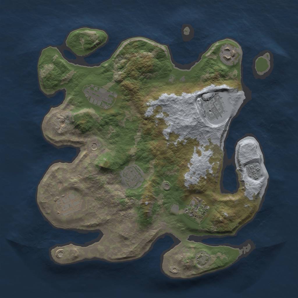 Rust Map: Barren, Size: 3000, Seed: 2004188300, 11 Monuments