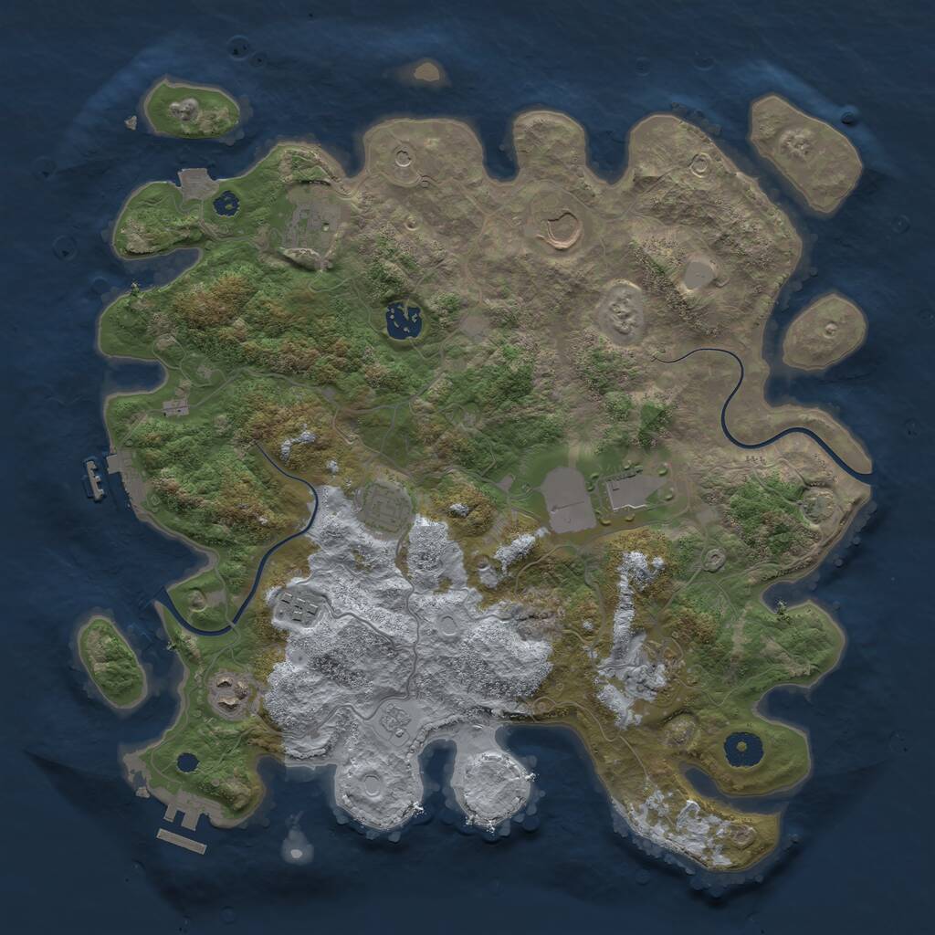 Rust Map: Procedural Map, Size: 3750, Seed: 372734513, 14 Monuments