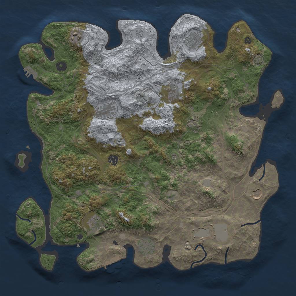 Rust Map: Procedural Map, Size: 4250, Seed: 154632177, 19 Monuments