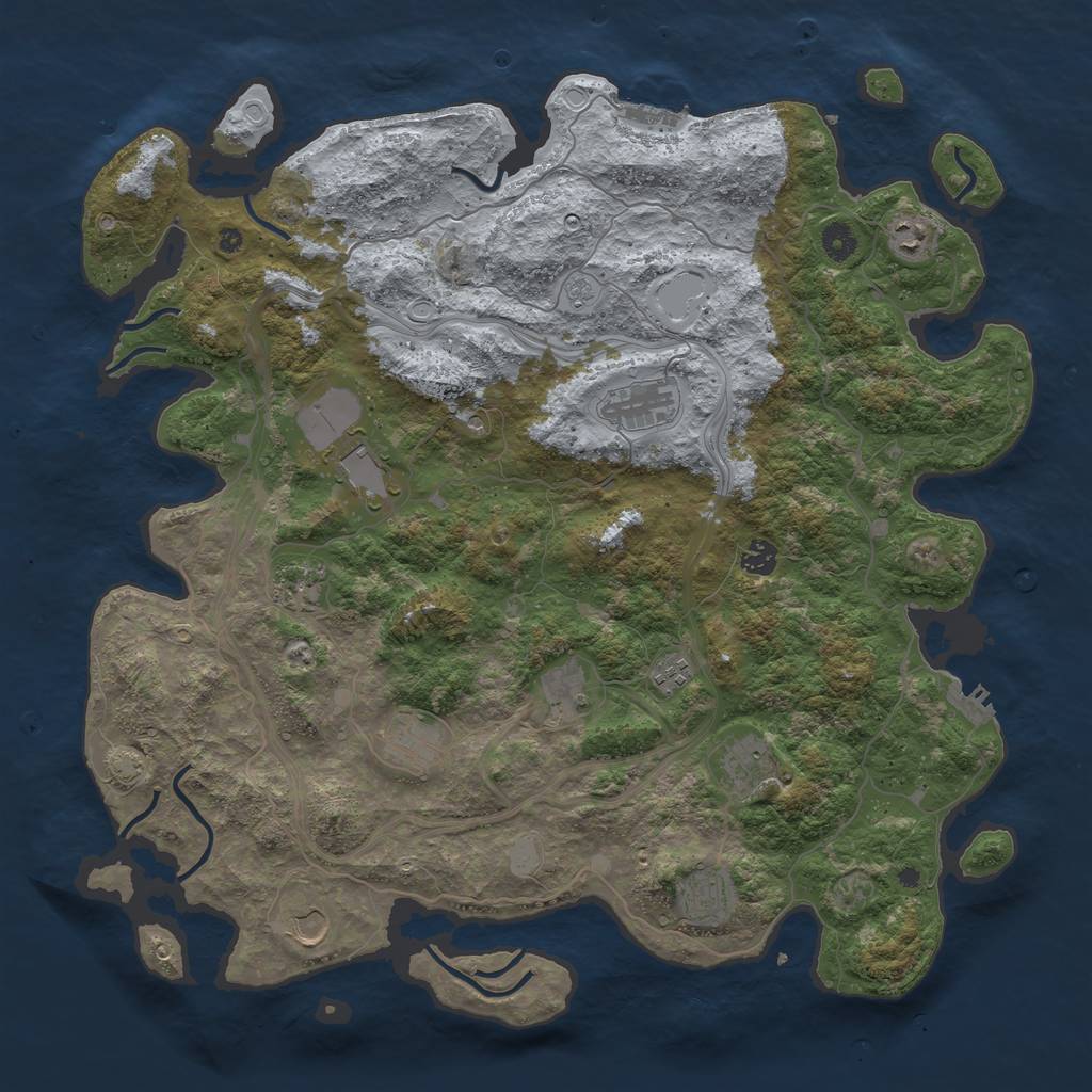 Rust Map: Procedural Map, Size: 4500, Seed: 32026010, 19 Monuments