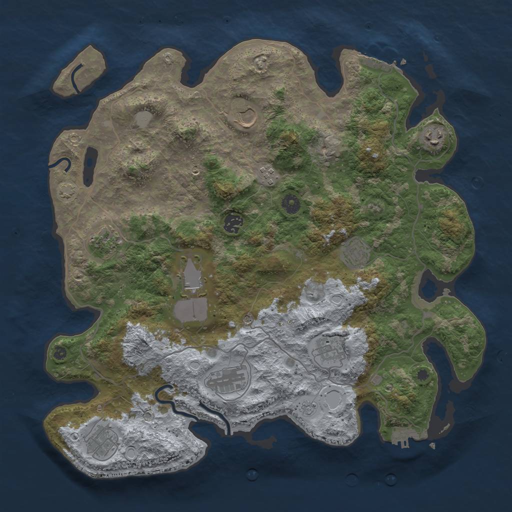 Rust Map: Procedural Map, Size: 4000, Seed: 81252223, 18 Monuments