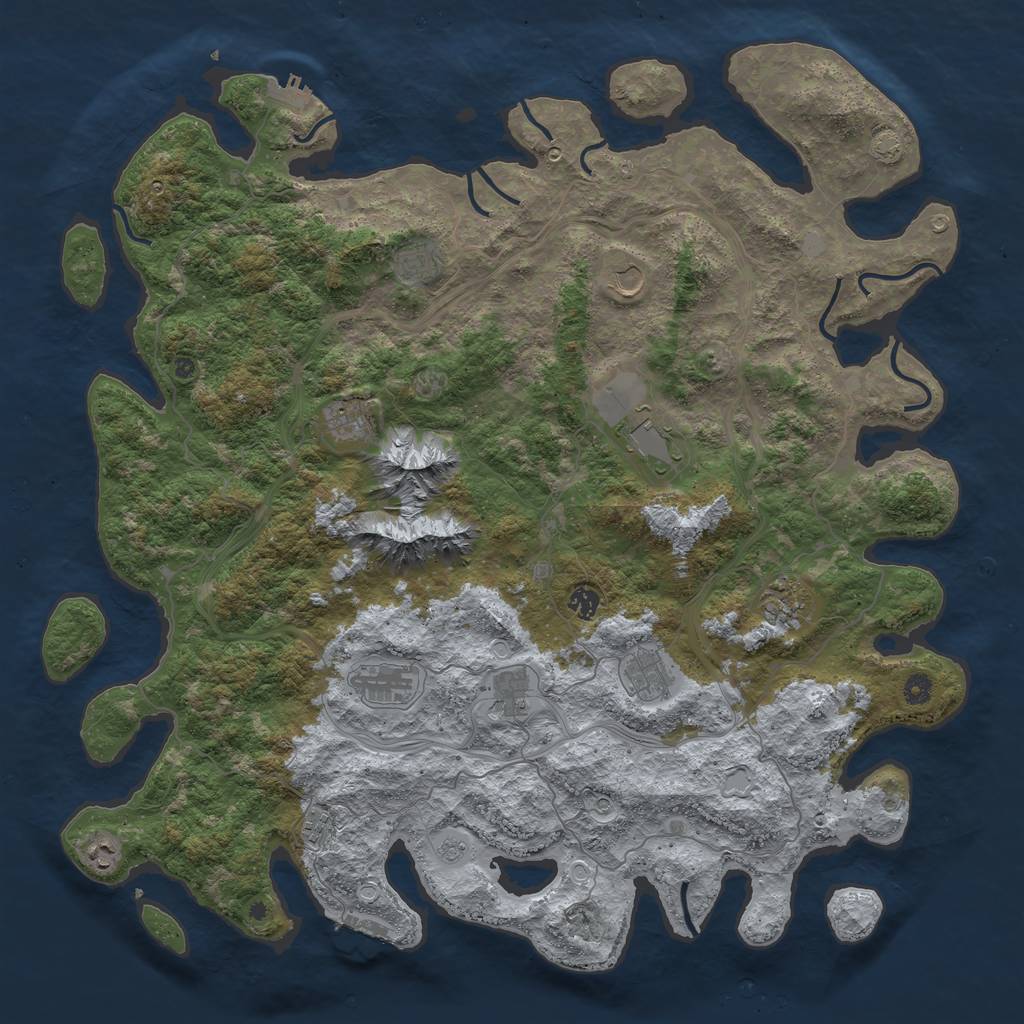 Rust Map: Procedural Map, Size: 5000, Seed: 58929791, 19 Monuments