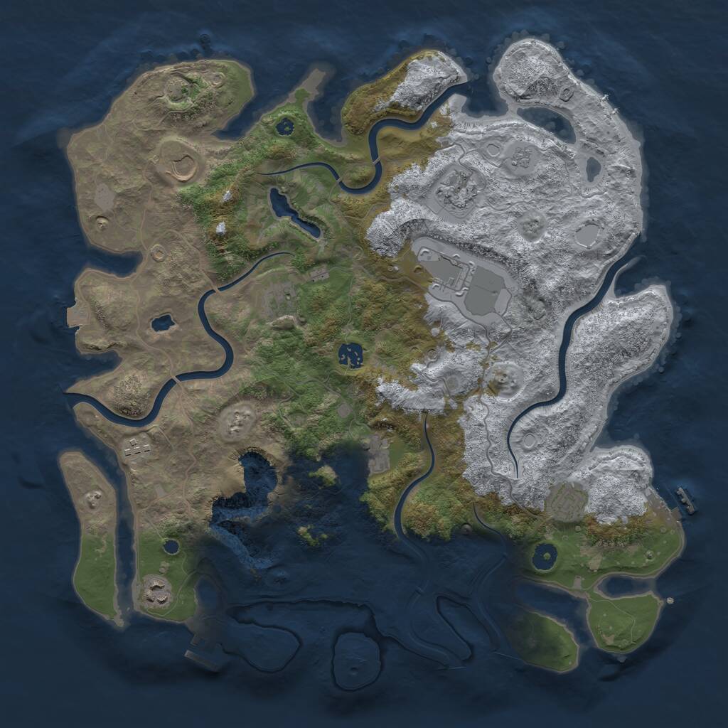 Rust Map: Procedural Map, Size: 4200, Seed: 4535, 15 Monuments