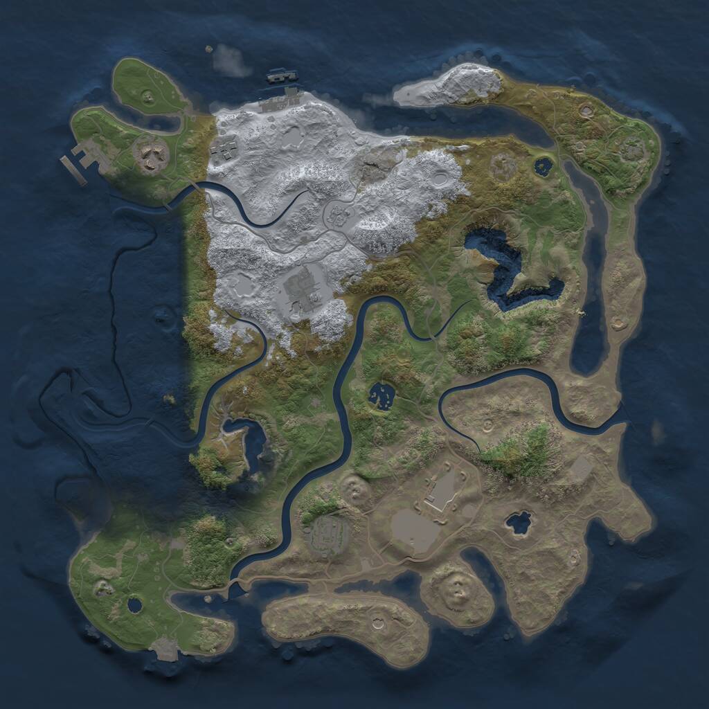 Rust Map: Procedural Map, Size: 4000, Seed: 1238199205, 12 Monuments