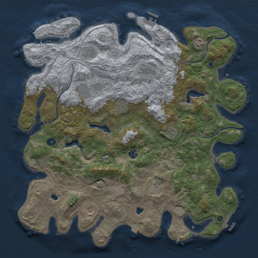Rust Map: Procedural Map, Size: 4500, Seed: 456308580, 16 Monuments