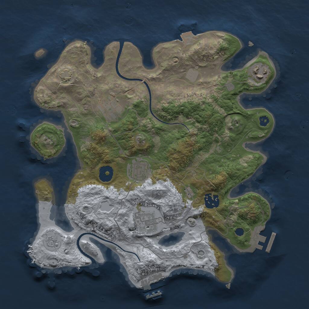 Rust Map: Procedural Map, Size: 3000, Seed: 20969, 11 Monuments