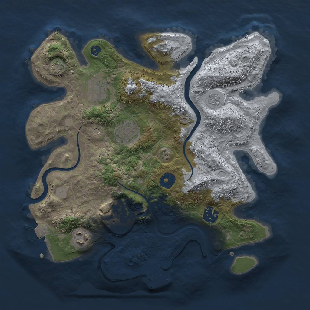 Rust Map: Procedural Map, Size: 3000, Seed: 770731443, 10 Monuments