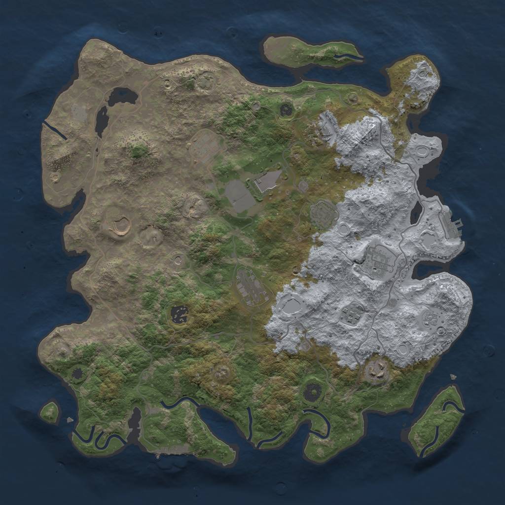 Rust Map: Procedural Map, Size: 4096, Seed: 901034429, 18 Monuments