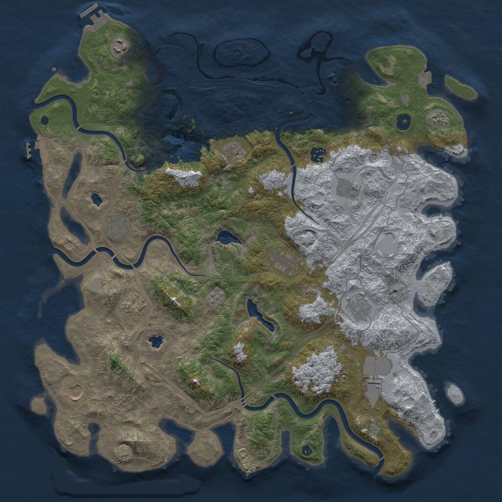 Rust Map: Procedural Map, Size: 4800, Seed: 692083961, 17 Monuments
