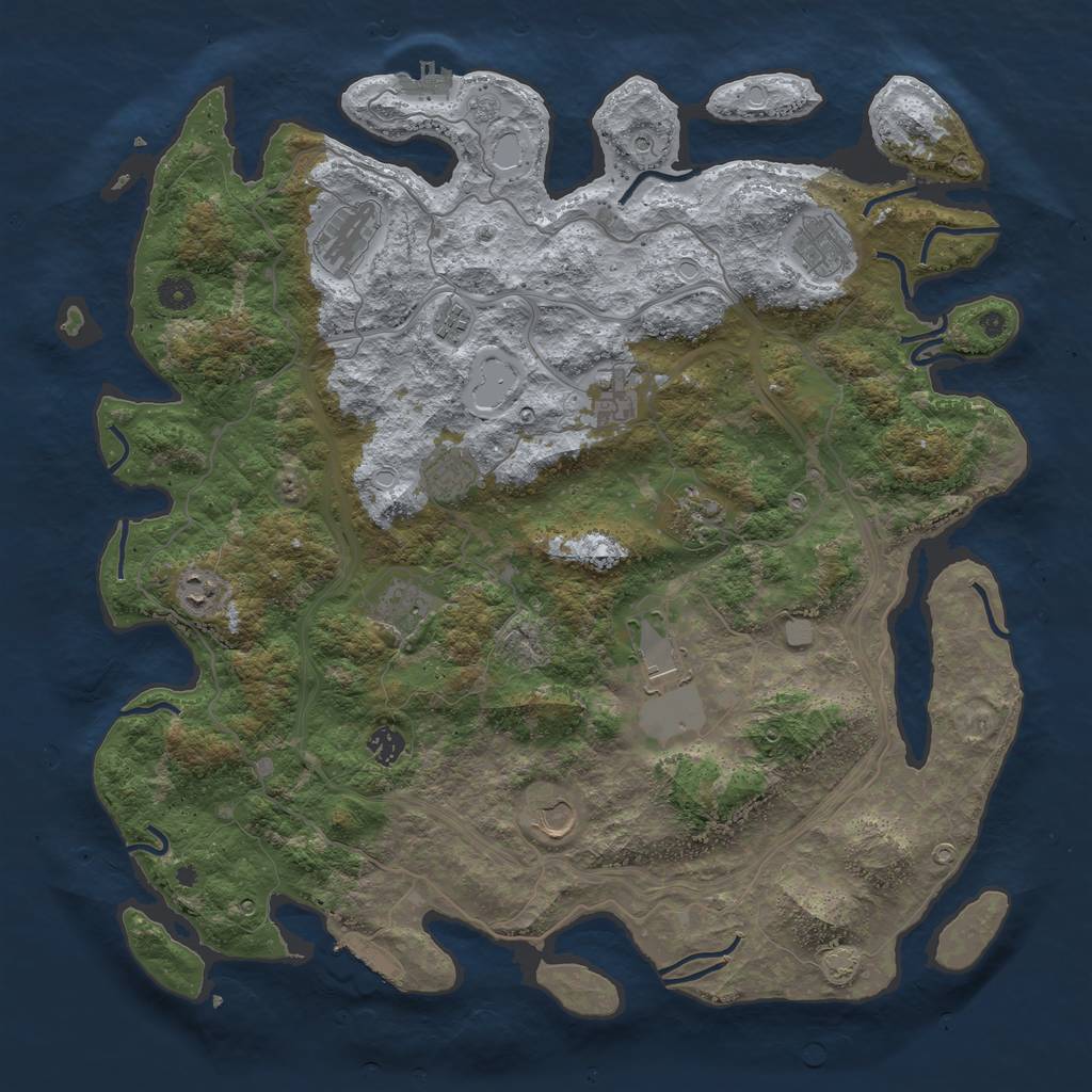 Rust Map: Procedural Map, Size: 4500, Seed: 97485, 19 Monuments