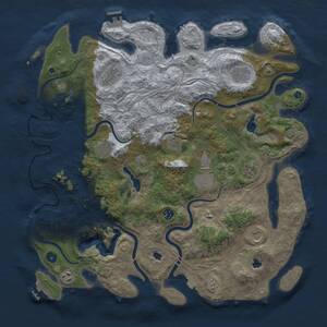 Thumbnail Rust Map: Procedural Map, Size: 4500, Seed: 97485, 16 Monuments