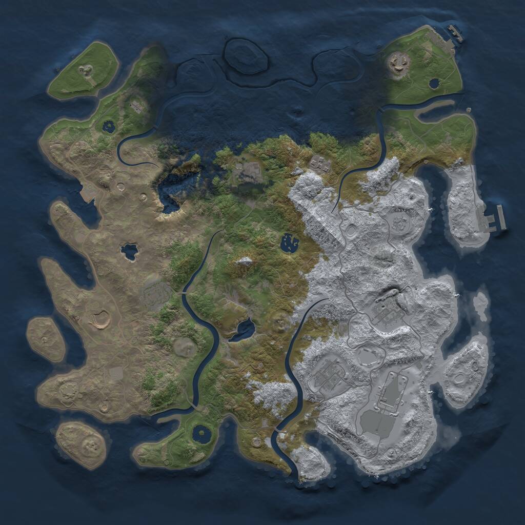 Rust Map: Procedural Map, Size: 4200, Seed: 1917087487, 15 Monuments