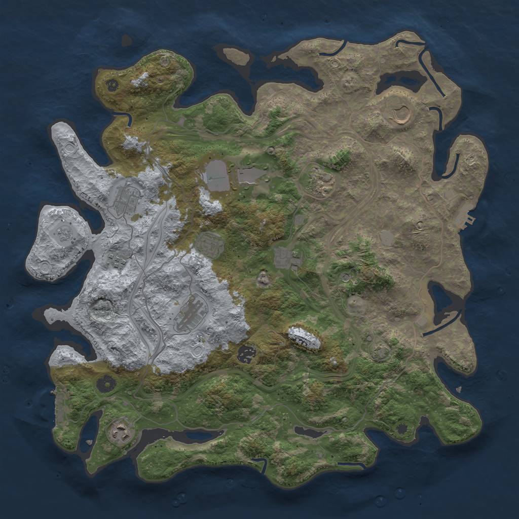 Rust Map: Procedural Map, Size: 4250, Seed: 832171302, 18 Monuments