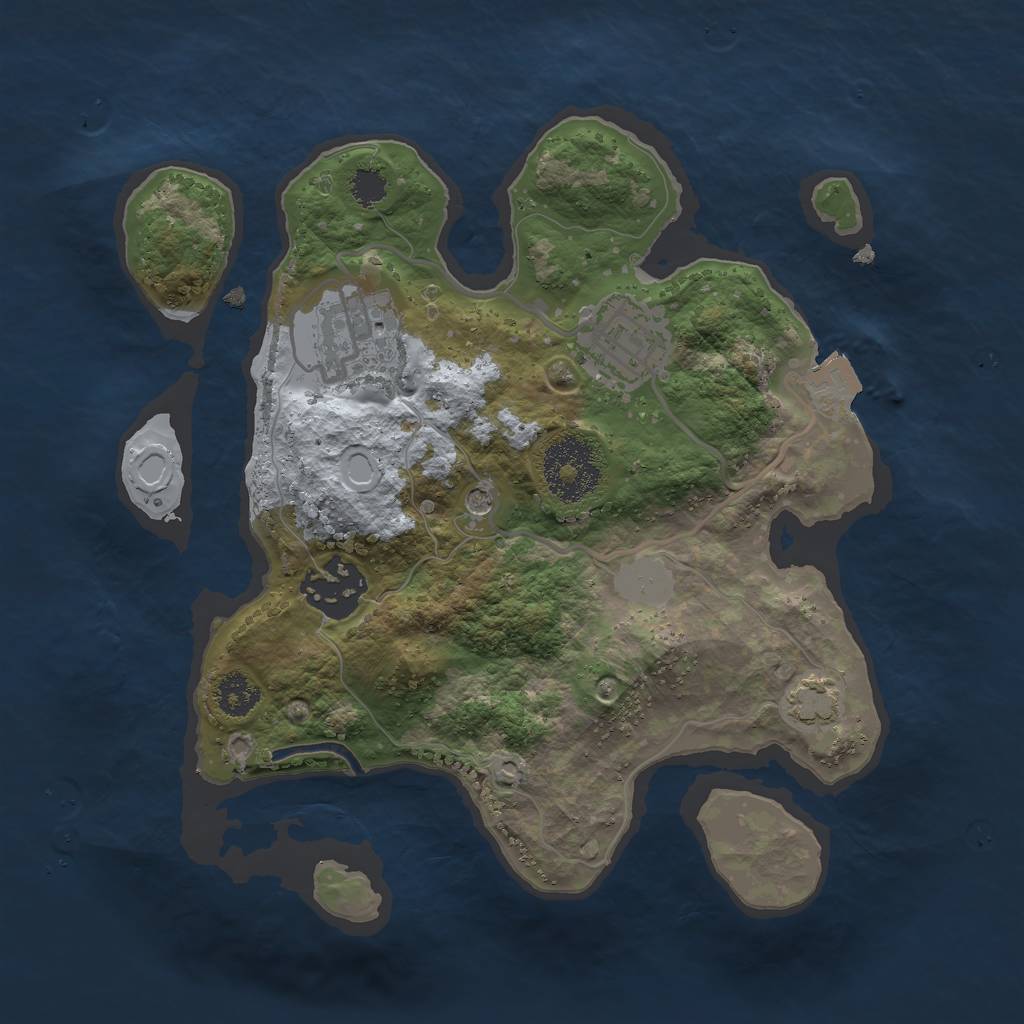 Rust Map: Procedural Map, Size: 2500, Seed: 1563345436, 8 Monuments