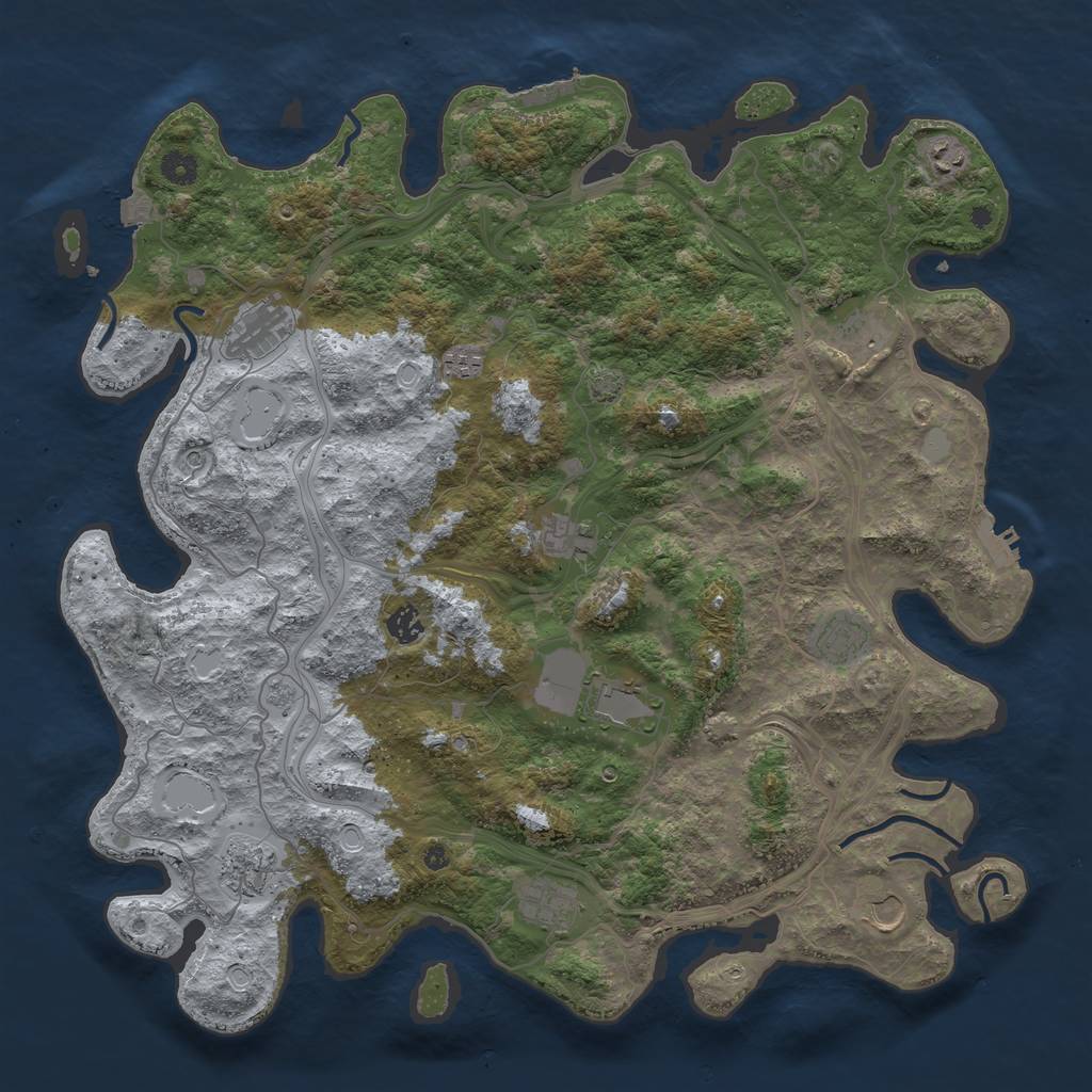 Rust Map: Procedural Map, Size: 4500, Seed: 454352631, 19 Monuments