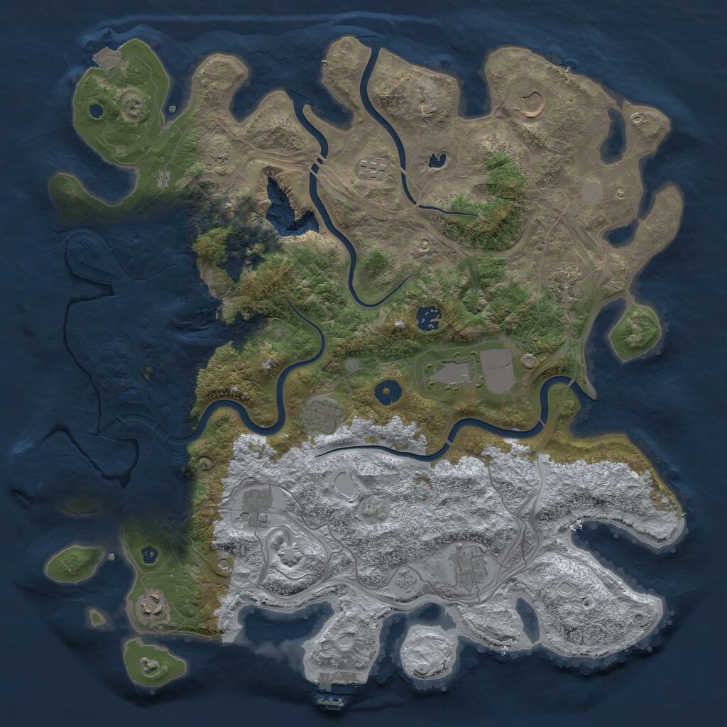 Rust Map: Procedural Map, Size: 4250, Seed: 1025581487, 15 Monuments