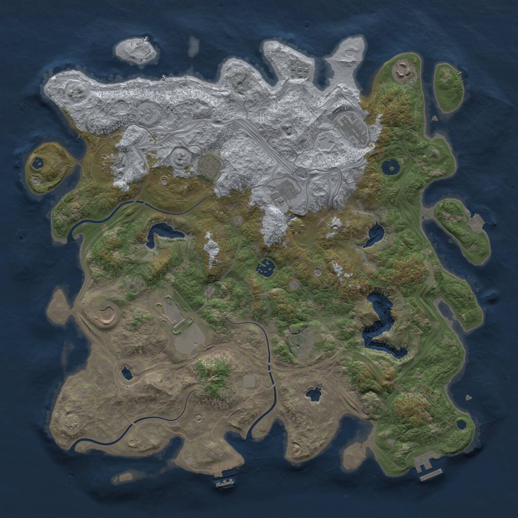 Rust Map: Procedural Map, Size: 4500, Seed: 1572161259, 16 Monuments
