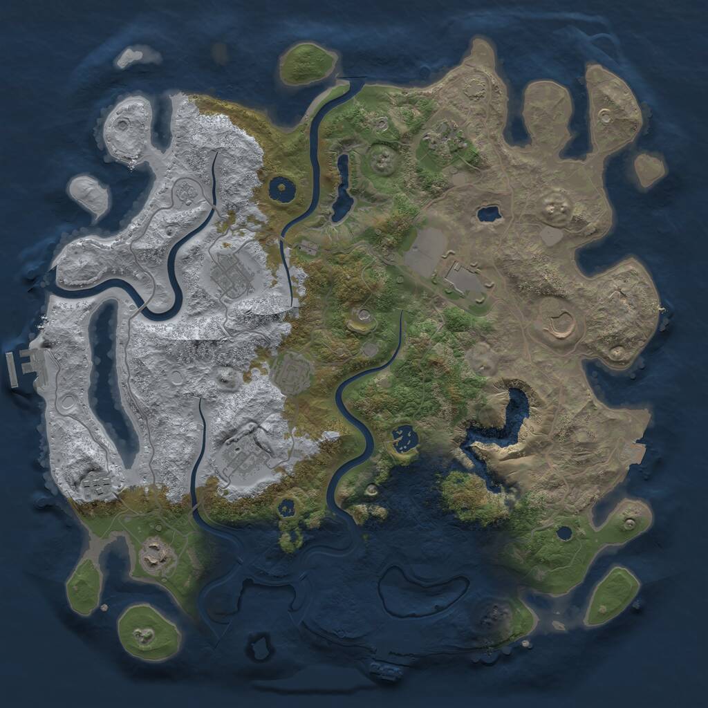 Rust Map: Procedural Map, Size: 4000, Seed: 17604968, 15 Monuments