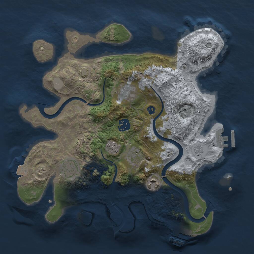 Rust Map: Procedural Map, Size: 3000, Seed: 82496254, 11 Monuments