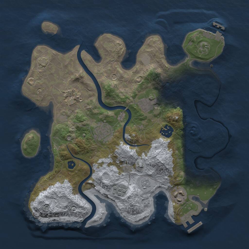Rust Map: Procedural Map, Size: 3000, Seed: 1713818009, 12 Monuments
