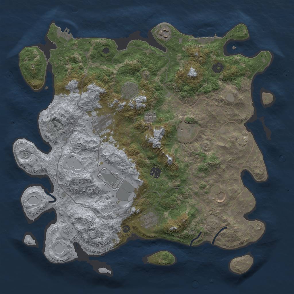 Rust Map: Procedural Map, Size: 4000, Seed: 1497601904, 17 Monuments