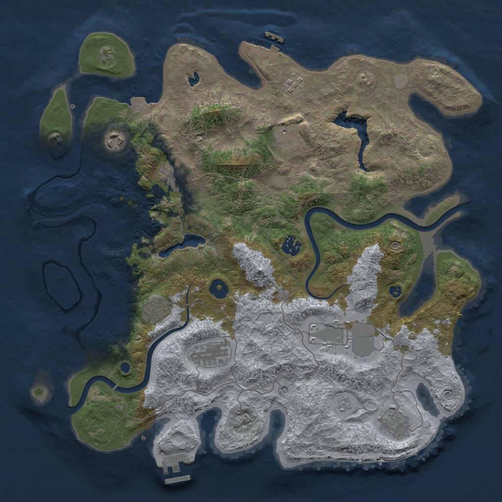 Rust Map: Procedural Map, Size: 4000, Seed: 874143095, 15 Monuments