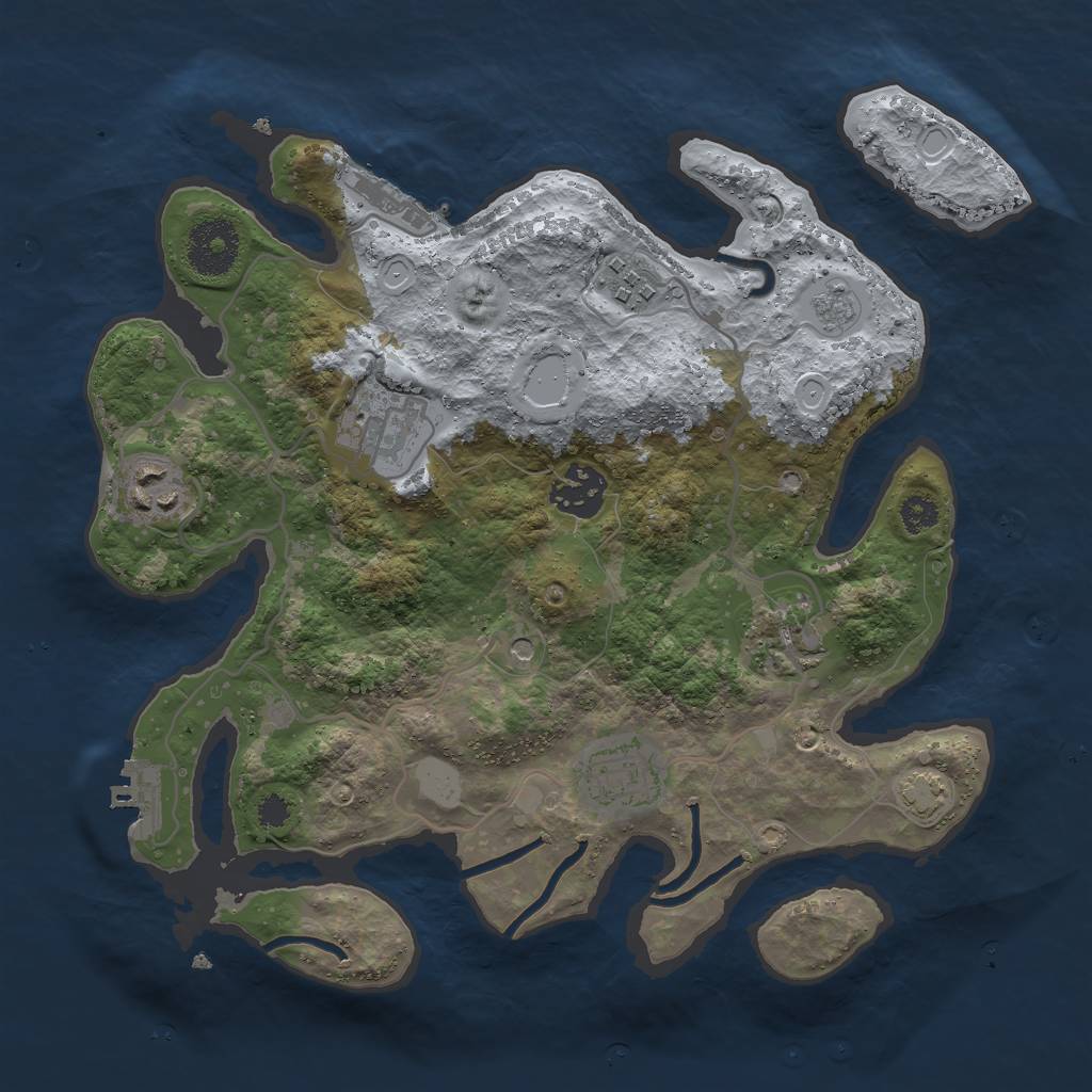 Rust Map: Procedural Map, Size: 3000, Seed: 1396529148, 14 Monuments