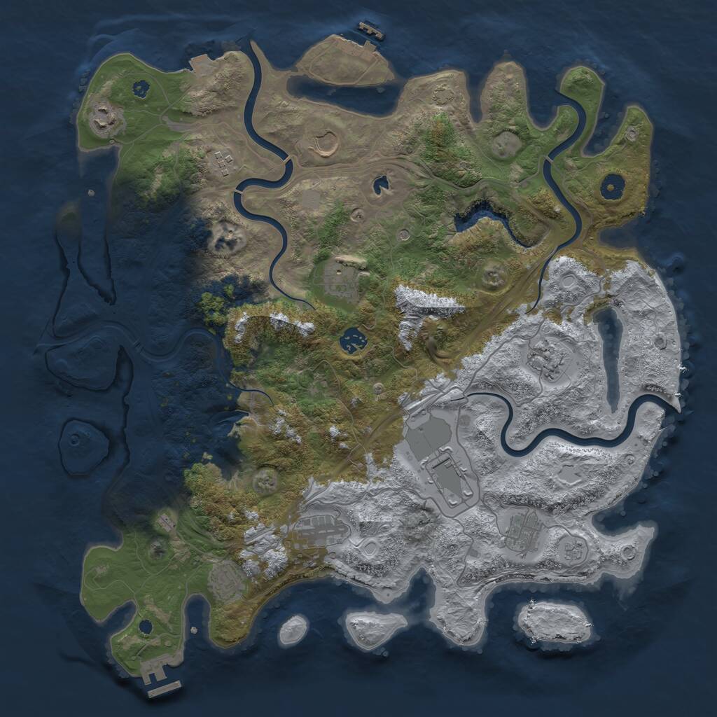 Rust Map: Procedural Map, Size: 4250, Seed: 26652, 16 Monuments
