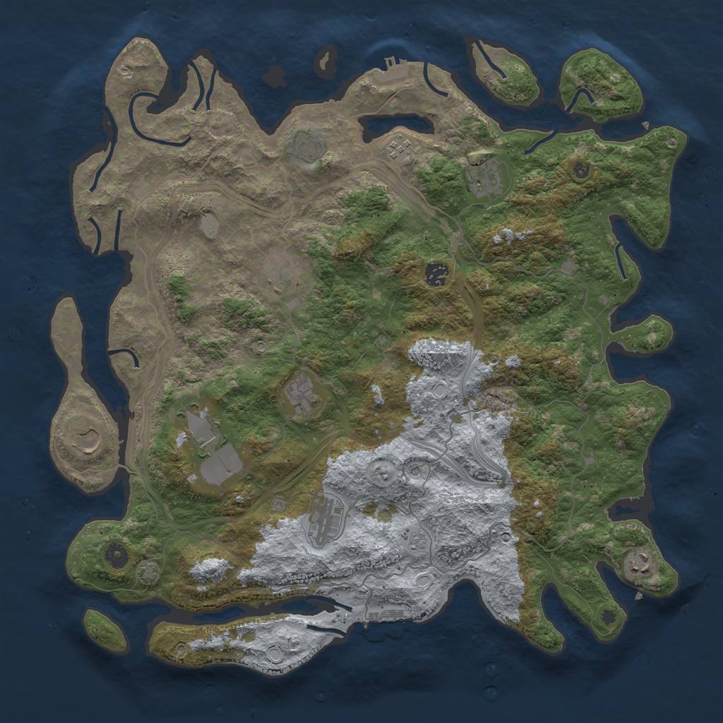 Rust Map: Procedural Map, Size: 4500, Seed: 1864544893, 18 Monuments