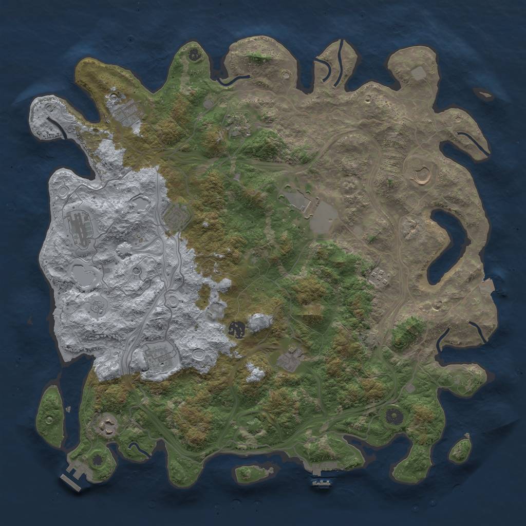 Rust Map: Procedural Map, Size: 4500, Seed: 1529755779, 19 Monuments