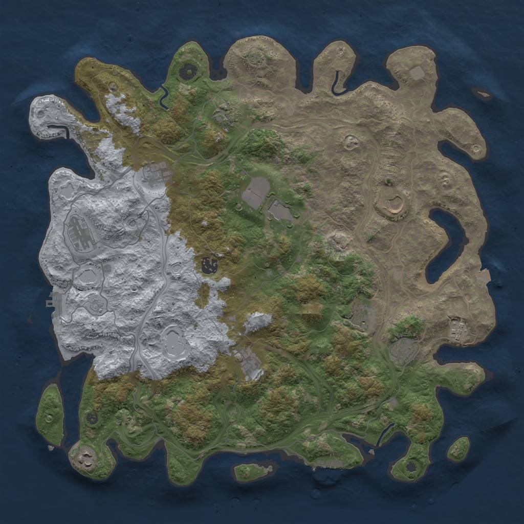 Rust Map: Procedural Map, Size: 4500, Seed: 1529755779, 19 Monuments