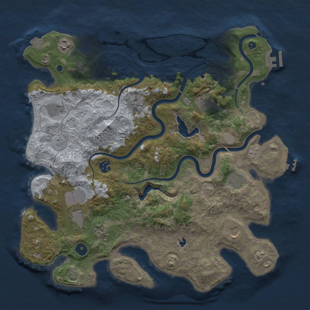 Rust Map: Procedural Map, Size: 4000, Seed: 715556278, 15 Monuments