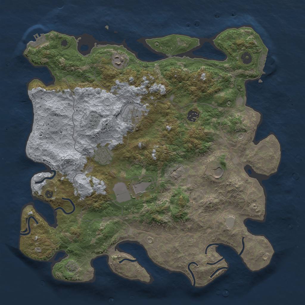 Rust Map: Procedural Map, Size: 4000, Seed: 715556278, 15 Monuments
