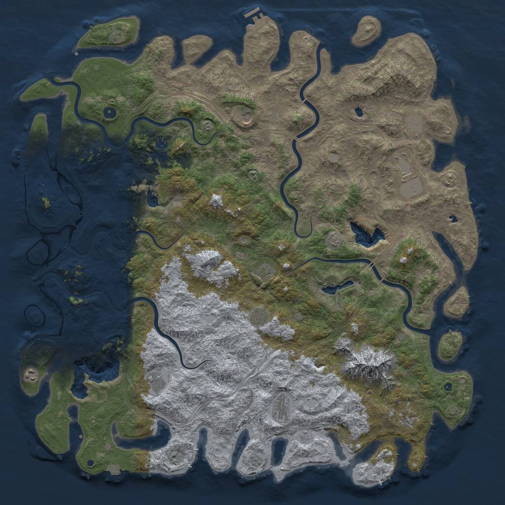 Rust Map: Procedural Map, Size: 6000, Seed: 359555, 17 Monuments