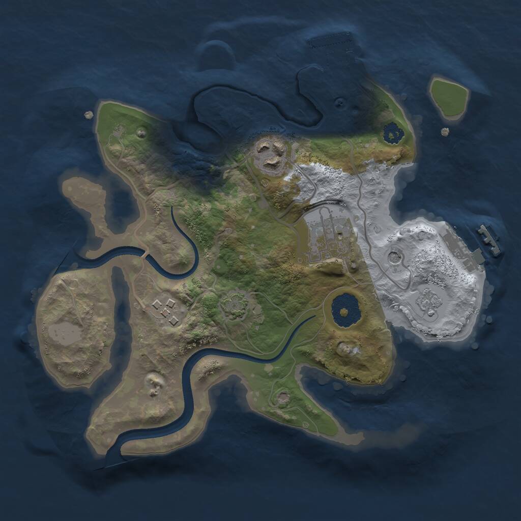 Rust Map: Procedural Map, Size: 2500, Seed: 6722, 9 Monuments