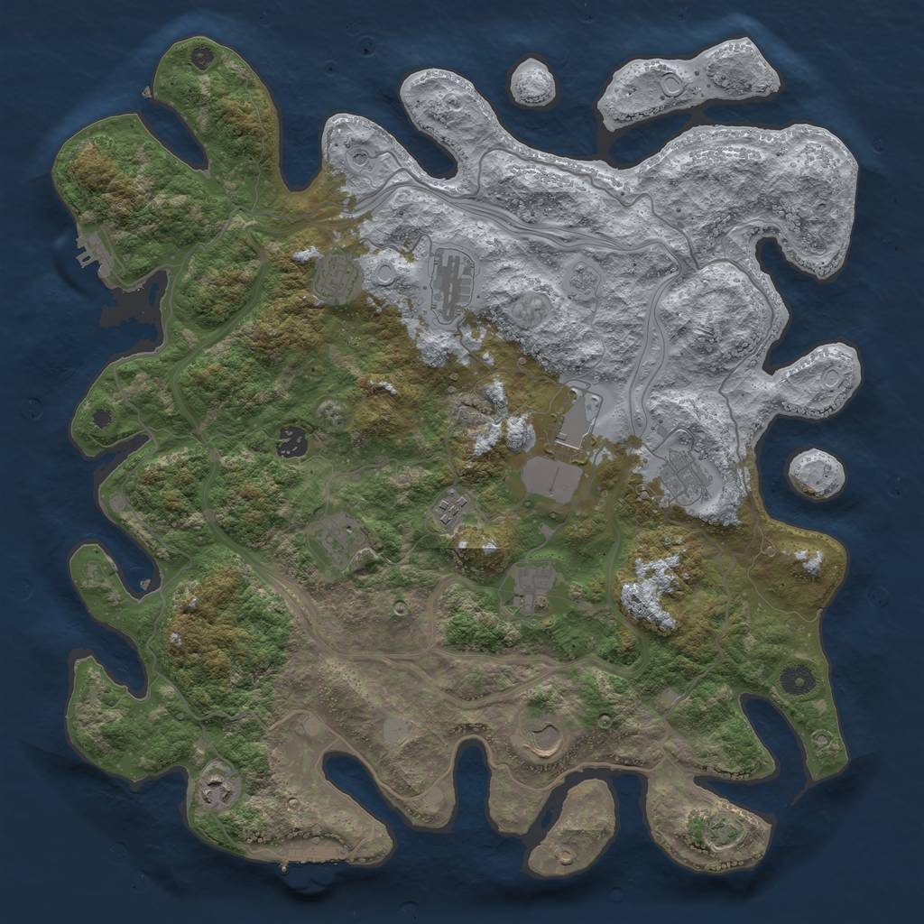 Rust Map: Procedural Map, Size: 4250, Seed: 283745, 18 Monuments