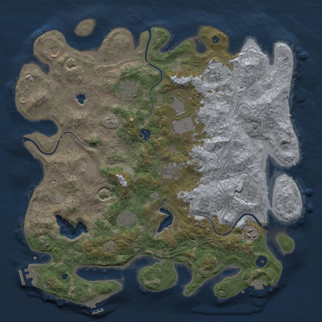 Rust Map: Procedural Map, Size: 4250, Seed: 547199118, 17 Monuments