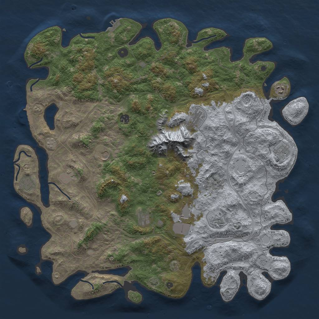 Rust Map: Procedural Map, Size: 5000, Seed: 172319564, 19 Monuments