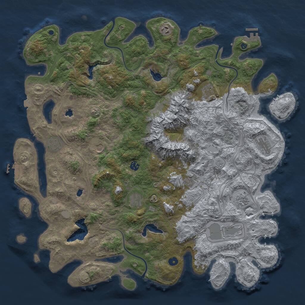 Rust Map: Procedural Map, Size: 5000, Seed: 172319564, 17 Monuments