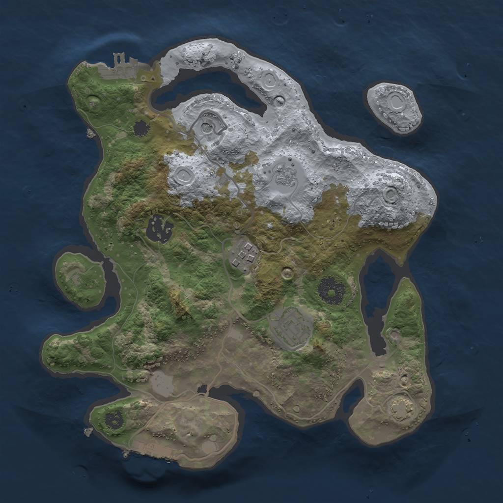 Rust Map: Procedural Map, Size: 2750, Seed: 6968213, 11 Monuments